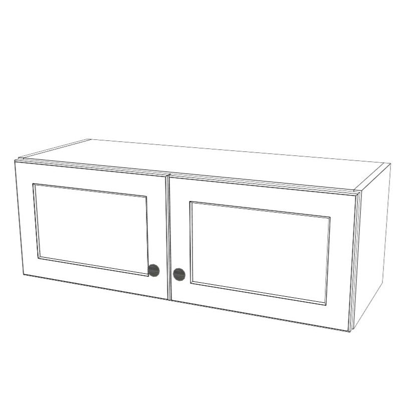 34" Wide x 12" High Wall Cabinet - (White Melamine Cabinets - Thermofoil Doors)
