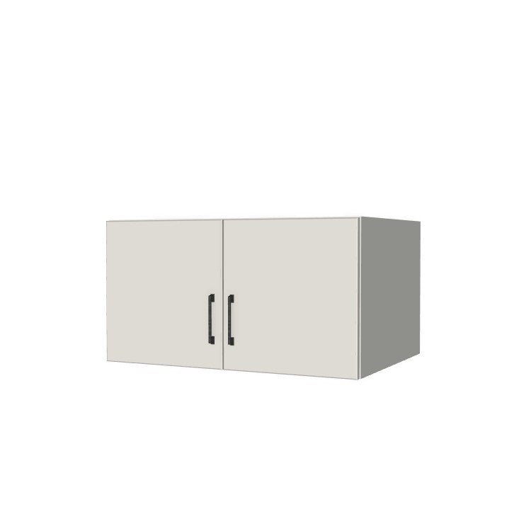 34" Wide x 18" High x 24" Deep Fridge/Stove Cabinet - (White Melamine Boxes - Flat Panel Doors)