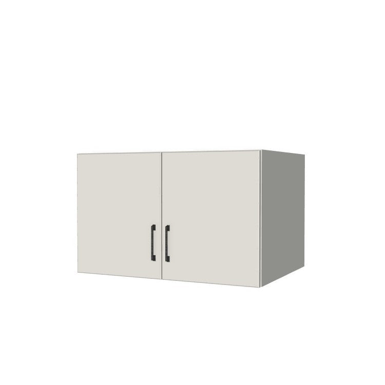 34" Wide x 21" High x 24" Deep Fridge/Stove Cabinet - (White Melamine Boxes - Flat Panel Doors)