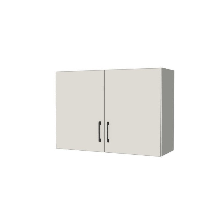 34" Wide x 24" High Fridge/Stove Cabinet - (White Melamine Boxes - Flat Panel Doors)
