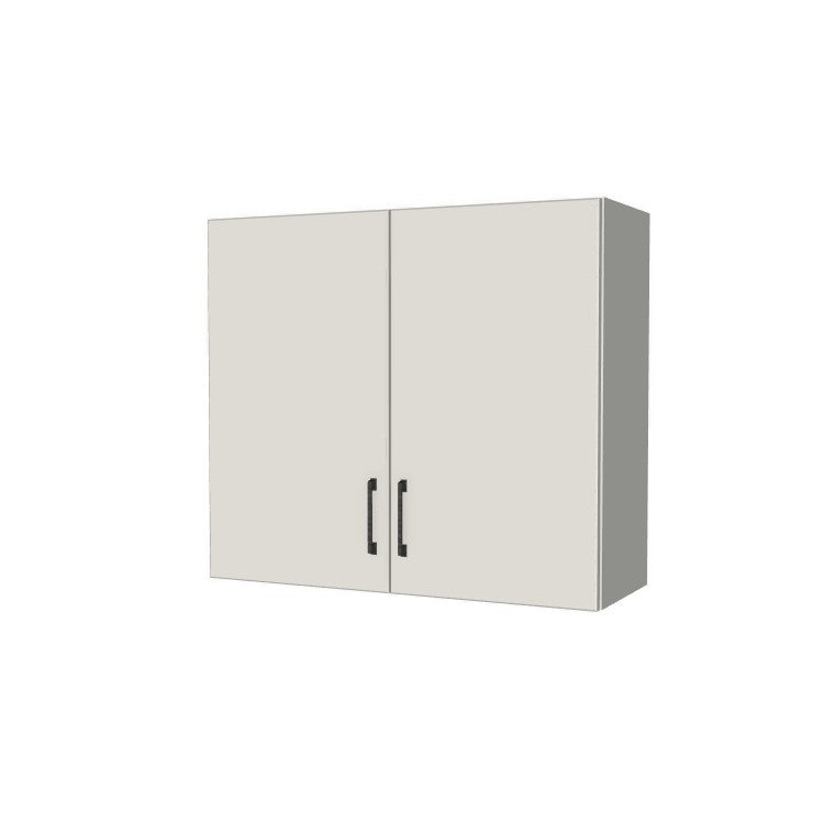 34" Wide x 30" High Fridge/Stove Cabinet - (White Melamine Boxes - Flat Panel Doors)
