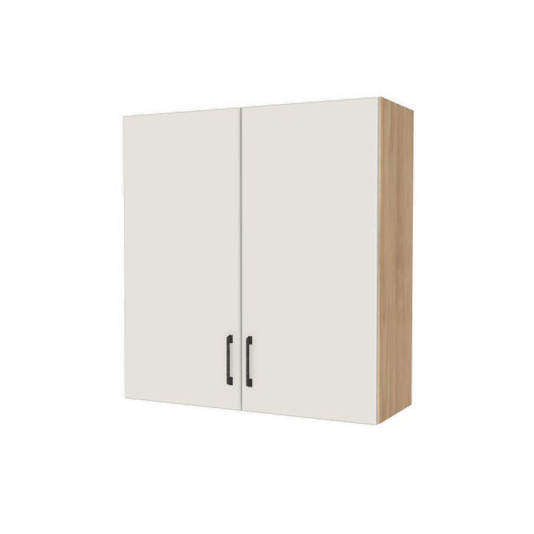 34" Wide x 36" High Wall Cabinet - (Hardrock Maple Melamine Boxes - Flat Panel Doors)