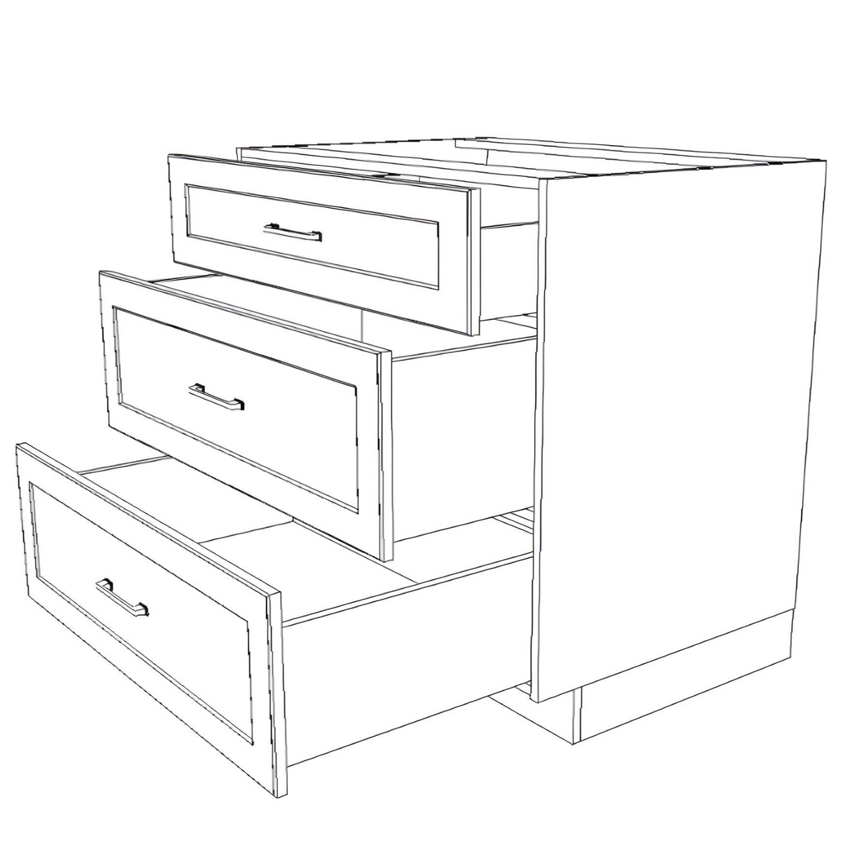 35" Wide Drawer Cabinet - Painted Doors