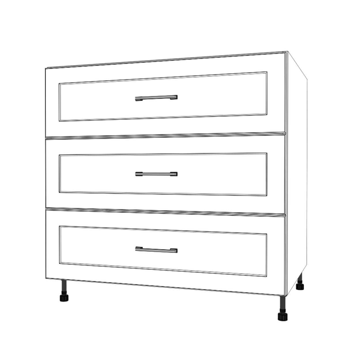 35" Wide Drawer Cabinet - Painted Doors
