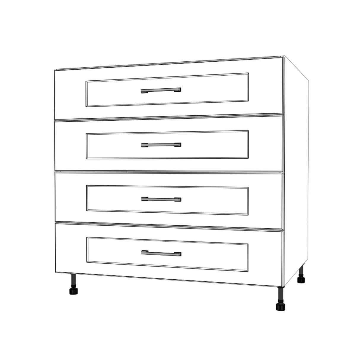35" Wide Drawer Cabinet - Painted Doors
