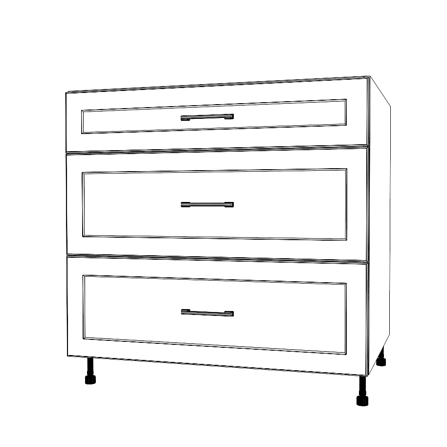 35" Wide Drawer Cabinet - Painted Doors