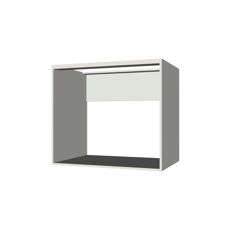 35" Wide Base Cabinet - Sink Cabinet - No Back - (White Melamine Boxes - Flat Panel Doors)