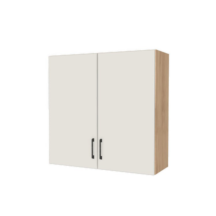 35" Wide x 34" High Wall Cabinet - (Hardrock Maple Melamine Boxes - Flat Panel Doors)