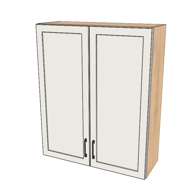 35" Wide x 42" High Wall Cabinet - (Hardrock Maple Melamine Boxes - Painted Doors)