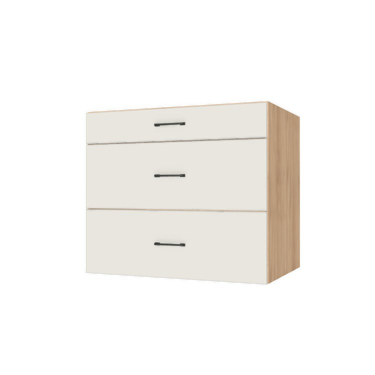 36" Wide Drawer Cabinet - (Hardrock Maple Melamine Boxes - Flat Panel Doors)