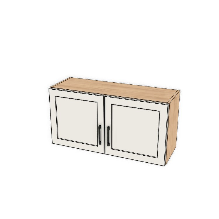 36" Wide x 18" High Fridge/Stove Cabinet - (Hardrock Maple Melamine Boxes - Thermofoil Doors)