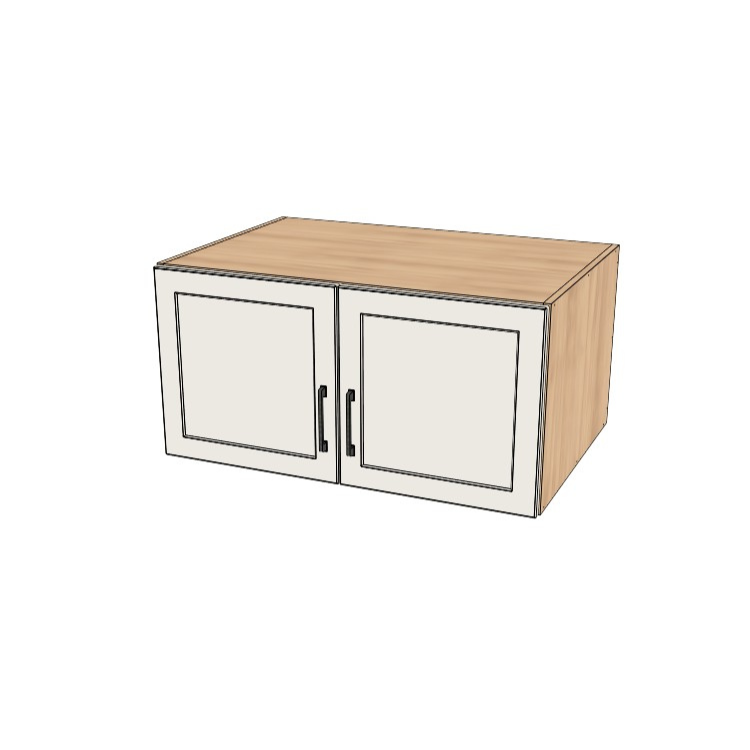 36" Wide x 18" High x 24" Deep Fridge/Stove Cabinet - (Hardrock Maple Melamine Boxes - Thermofoil Doors)
