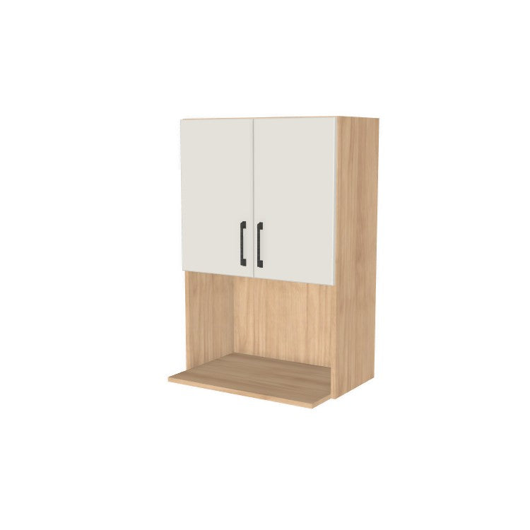 24" Wide x 36" High Microwave Cabinet - (Hardrock Maple Melamine Boxes - Flat Panel Doors)