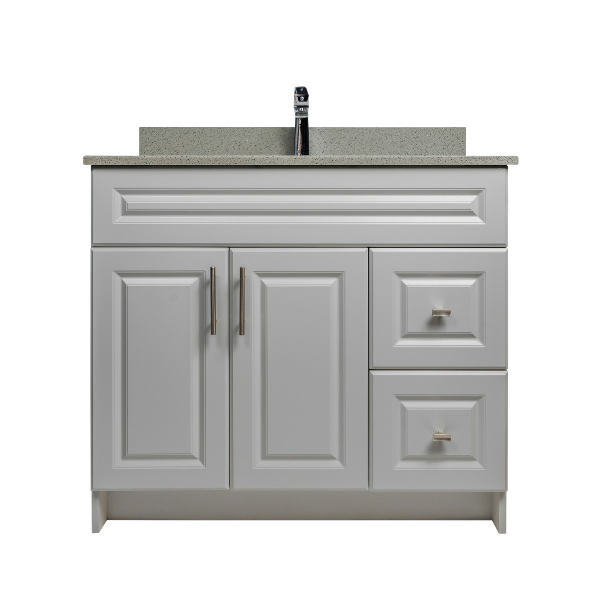 36" MDF - Right Side Draw - Light Grey - Raised Panel Doors