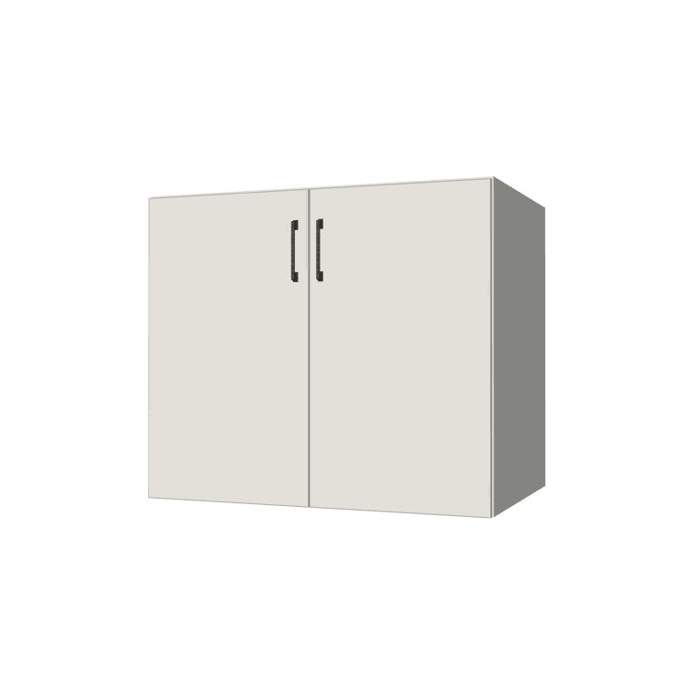 36" Wide Base Cabinet - Sink Cabinet - No Back - (White Melamine Boxes - Flat Panel Doors)