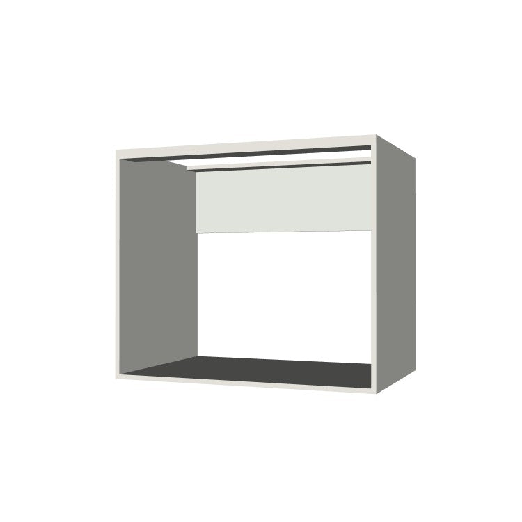 36" Wide Base Cabinet - Sink Cabinet - No Back - (White Melamine Boxes - Flat Panel Doors)