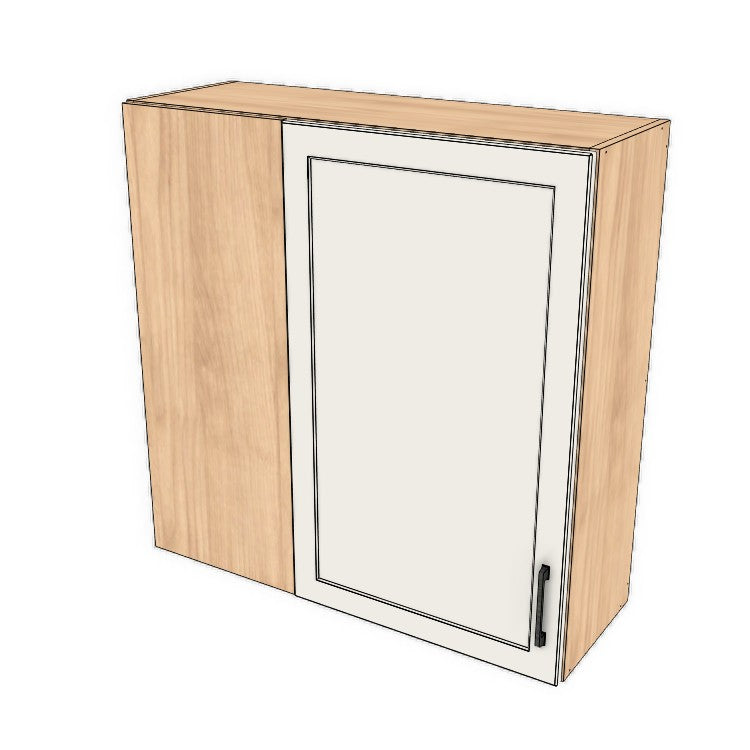 36" Wide 36" High Blind Corner Wall Cabinet - Door on Right/Left Side - (Hardrock Maple Melamine Boxes - Thermofoil Doors)