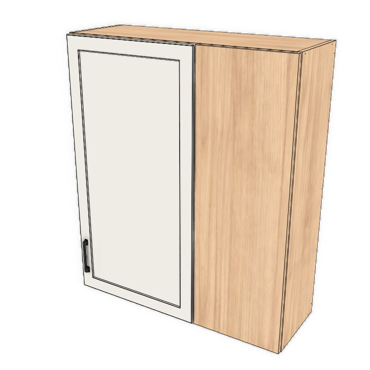 36" Wide 42" High Blind Corner Wall Cabinet - Door on Right/Left Side - (Hardrock Maple Melamine Boxes - Painted Doors)