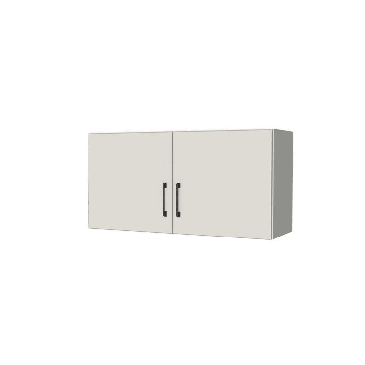 36" Wide x 18" High Fridge/Stove Cabinet - (White Melamine Boxes - Flat Panel Doors)