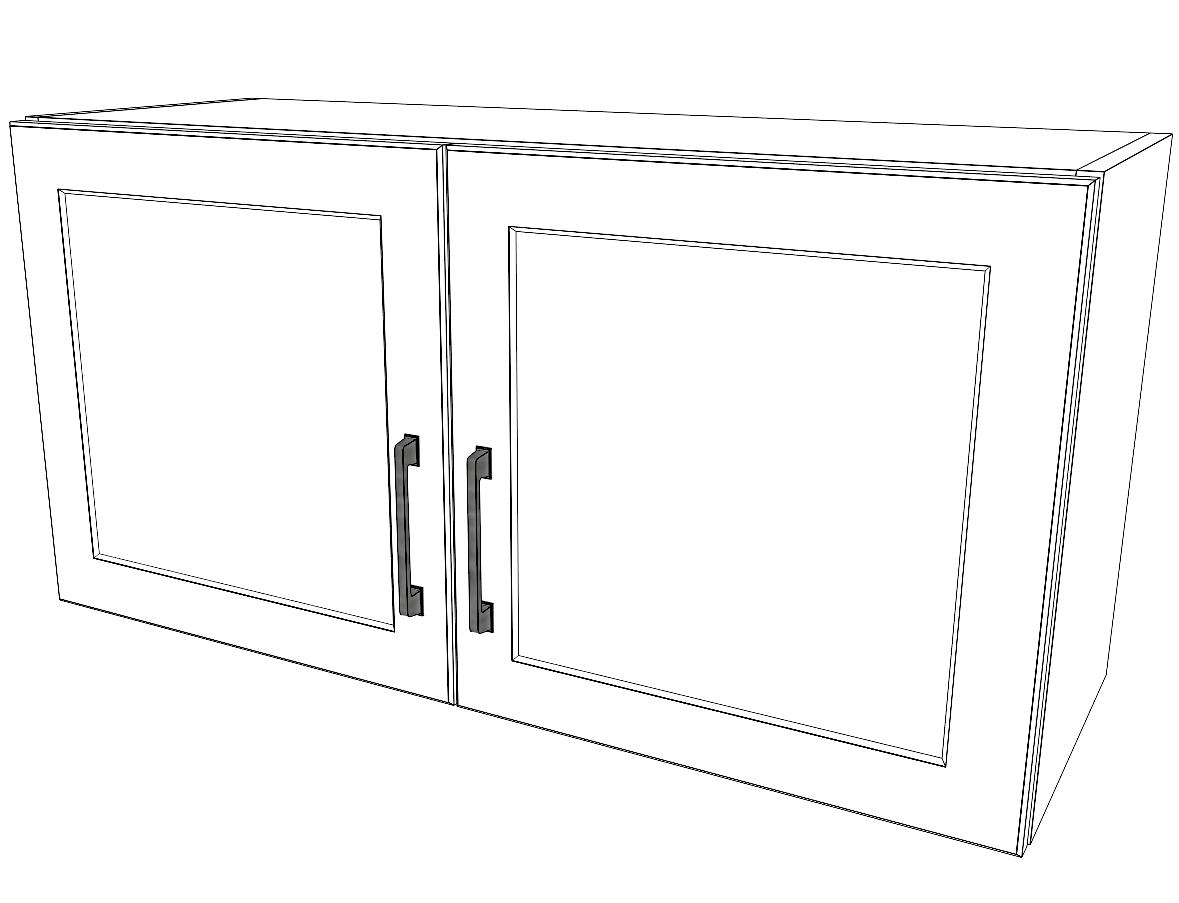 36" Wide x 18" High Fridge Cabinet - Painted Doors