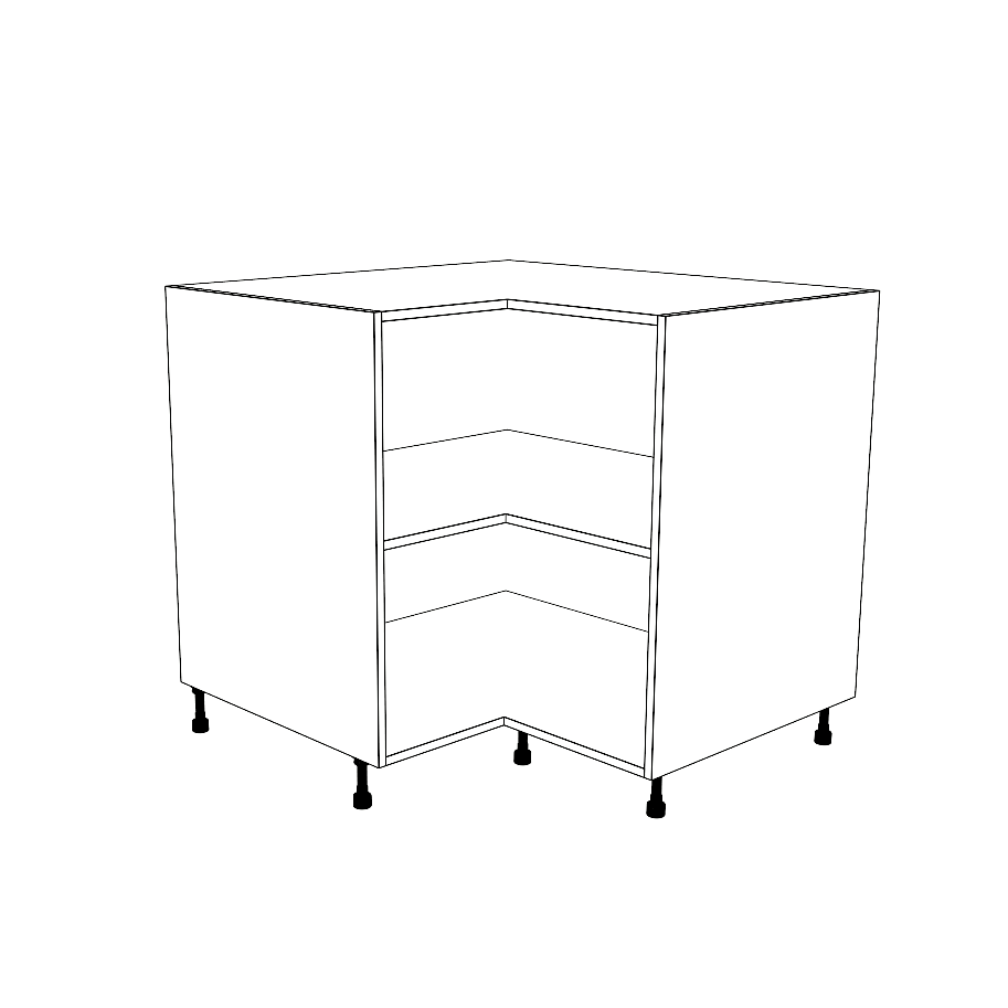 36x36" L Shape Base Corner Cabinet - Thermofoil Doors