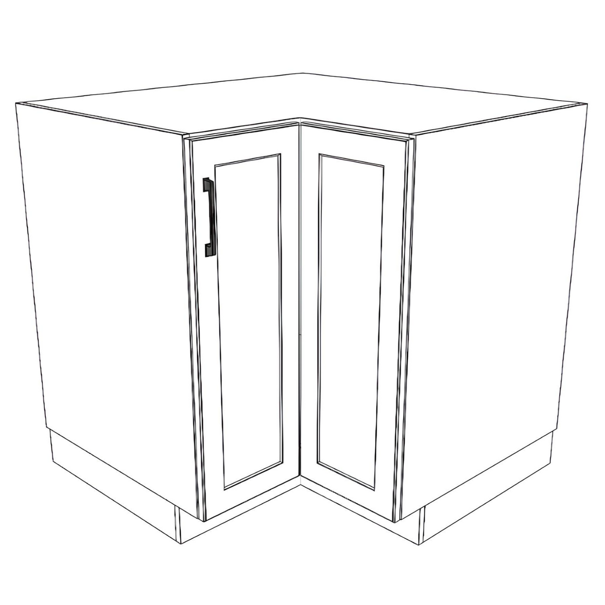 36x36" L Shape Base Corner Cabinet - Painted Doors