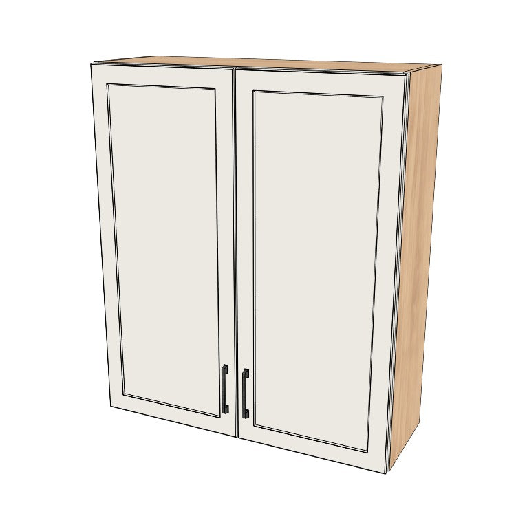 36" Wide x 42" High Wall Cabinet - (Hardrock Maple Melamine Boxes - Painted Doors)
