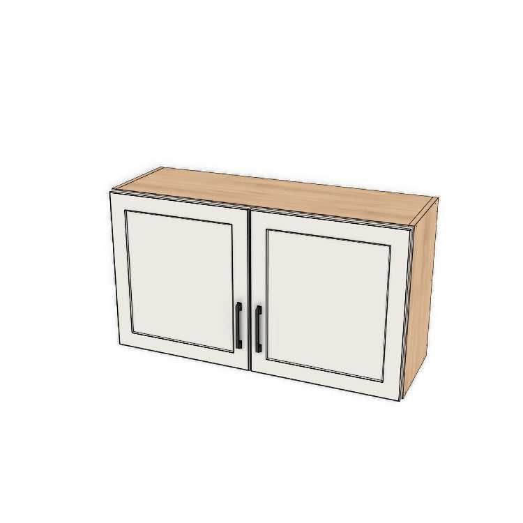 38" Wide x 21" High Fridge/Stove Cabinet - (Hardrock Maple Melamine Boxes - Thermofoil Doors)