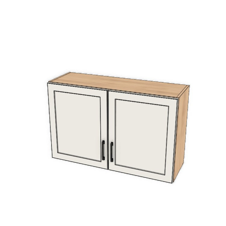 38" Wide x 24" High Fridge/Stove Cabinet - (Hardrock Maple Melamine Boxes - Thermofoil Doors)