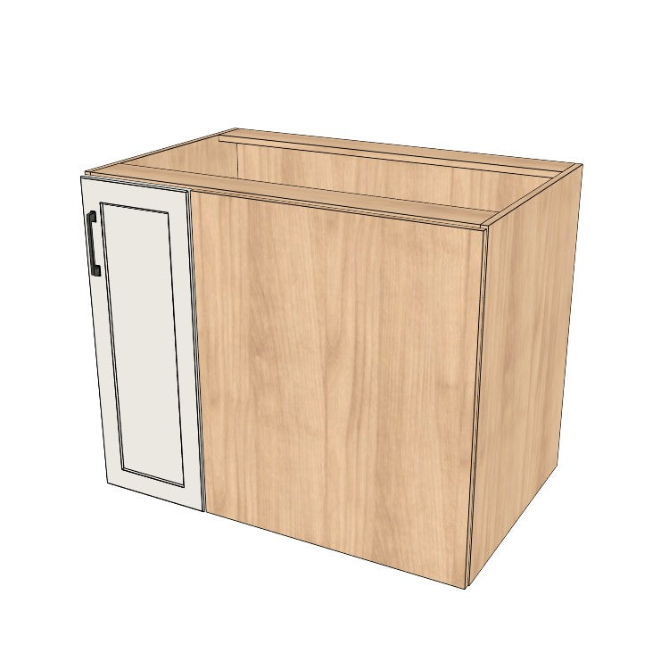 38" Blind Corner Base Cabinet - Door on Right/Left Side - (Hardrock Maple Melamine Boxes - Thermofoil Doors)