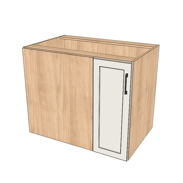 38" Blind Corner Base Cabinet - Door on Right/Left Side - (Hardrock Maple Melamine Boxes - Thermofoil Doors)