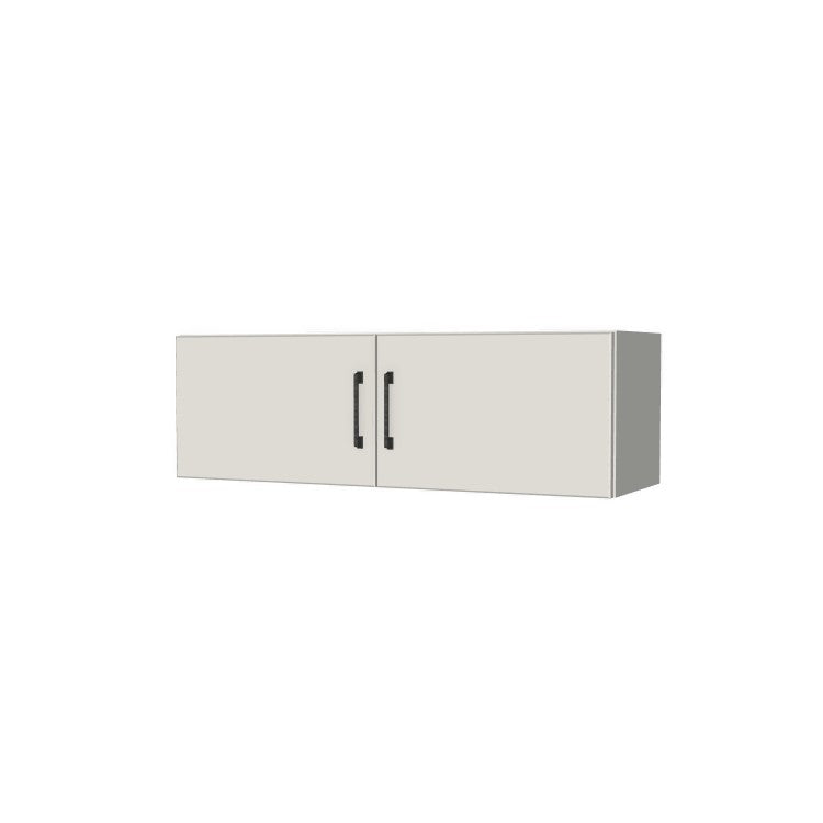 38" Wide x 12" High Fridge/Stove Cabinet - (White Melamine Boxes - Flat Panel Doors)
