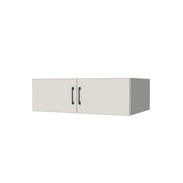 38" Wide x 12" High x 24" Deep Fridge/Stove Cabinet - (White Melamine Boxes - Flat Panel Doors)