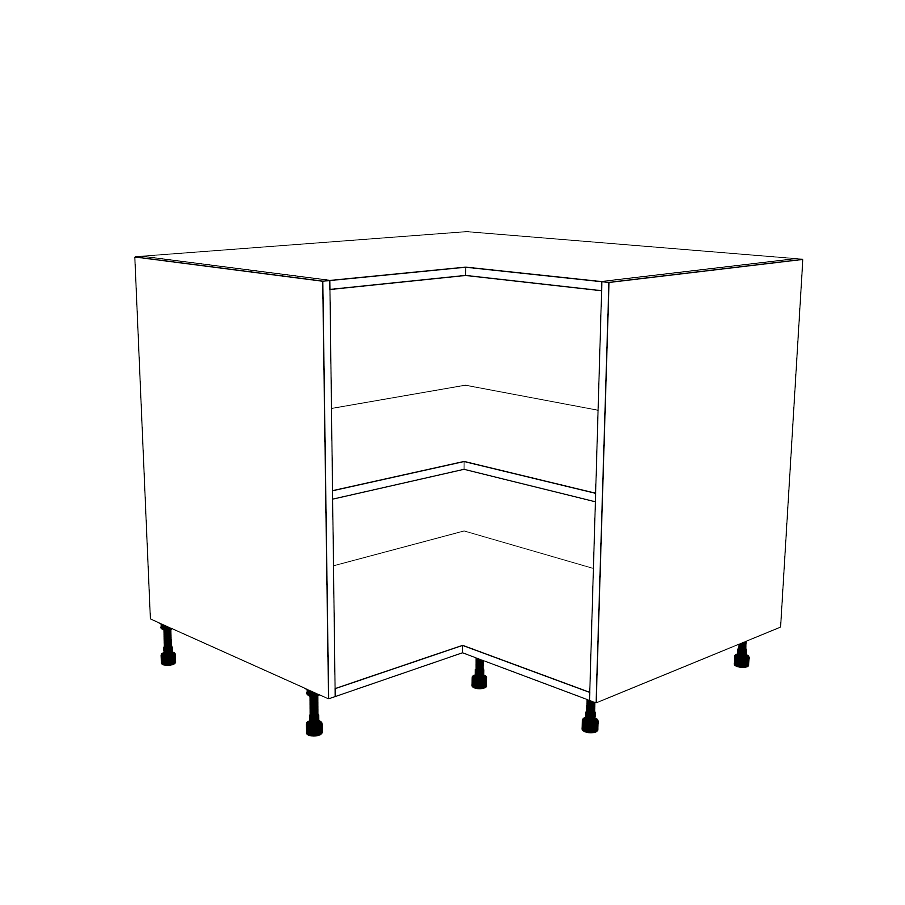38x38" L Shape Base Corner Cabinet - Painted Doors