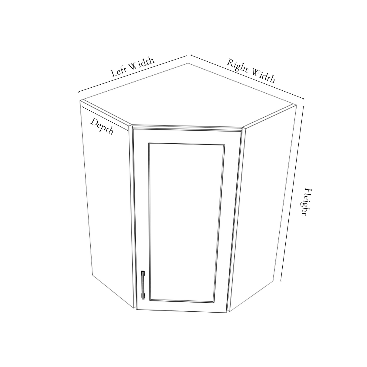 CUSTOM - L-Shape Upper Corner Cabinet - Painted Doors