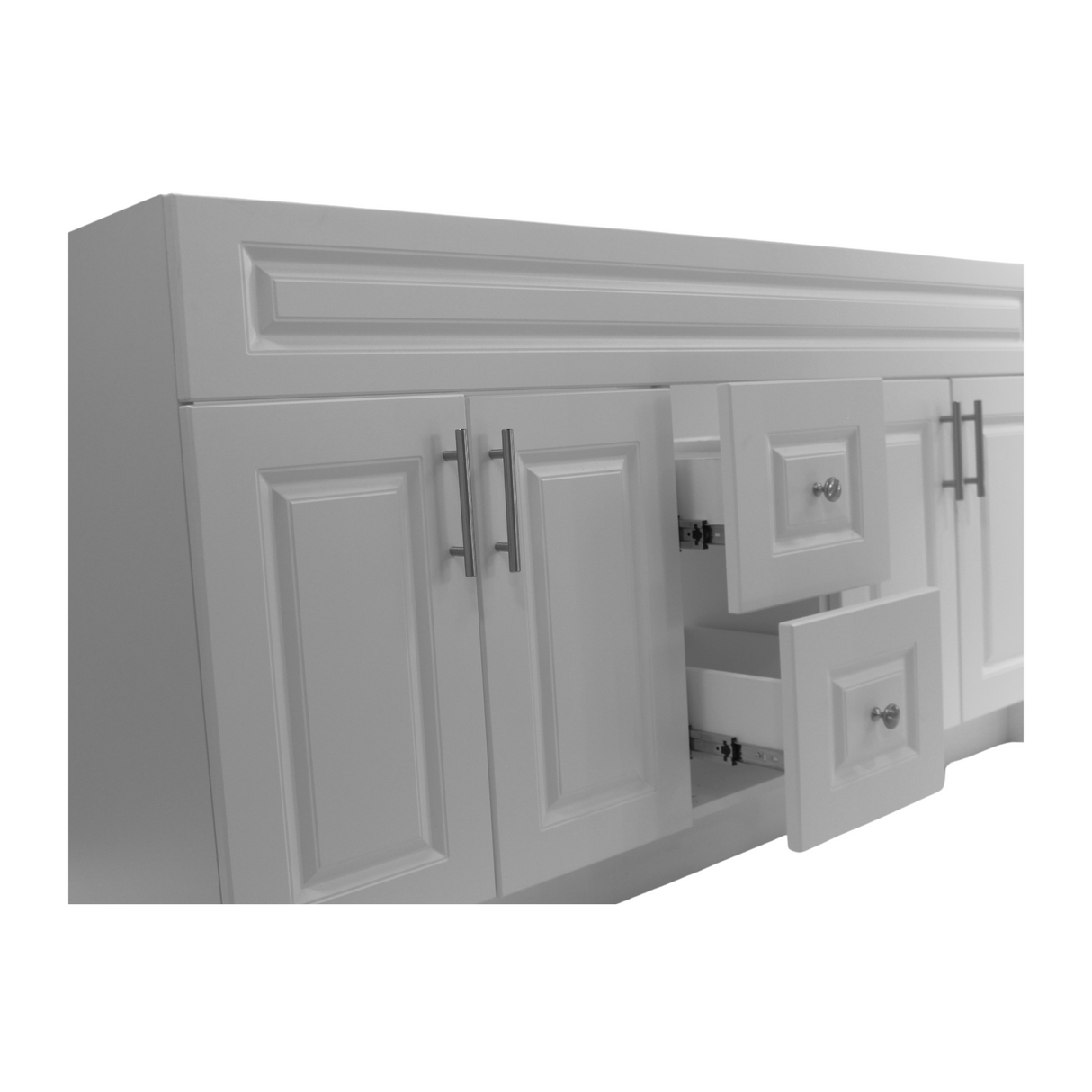 60" MDF - Double Sink - Light Grey - Raised Panel Doors