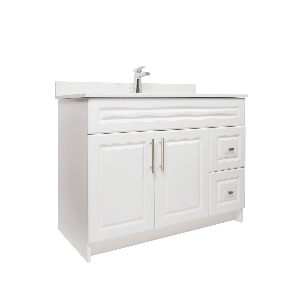42" MDF - Right Side Draw - White - Raised Panel Doors