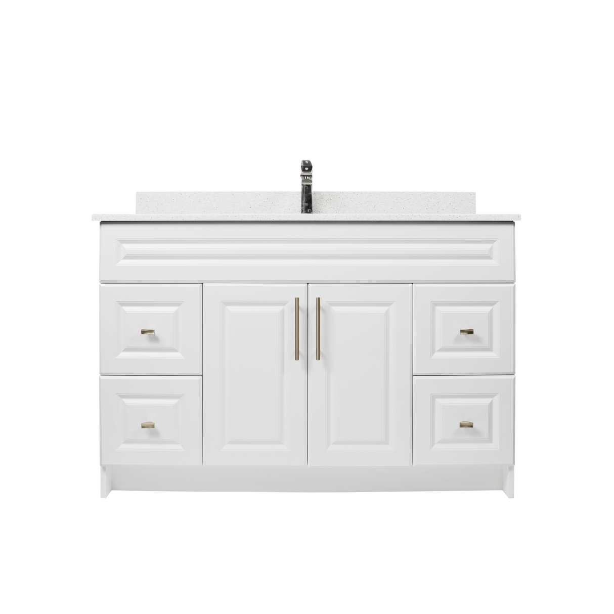 48" MDF - Both Side Draw - White - Raised Panel Doors