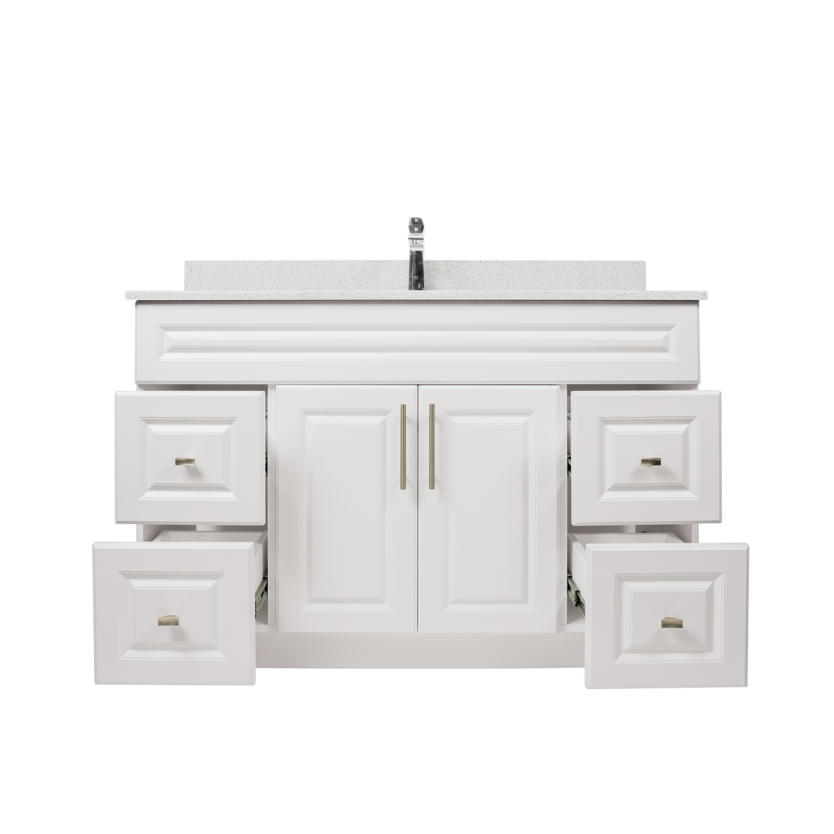 48" MDF - Both Side Draw - White - Raised Panel Doors