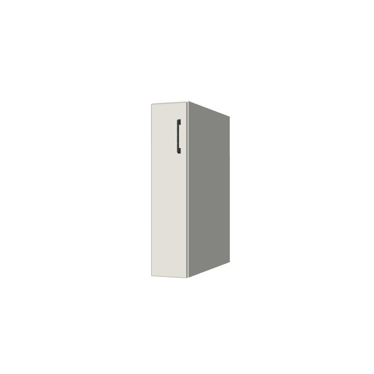 7" Wide Base Cabinet - (White Melamine Boxes - Flat Panel Doors)