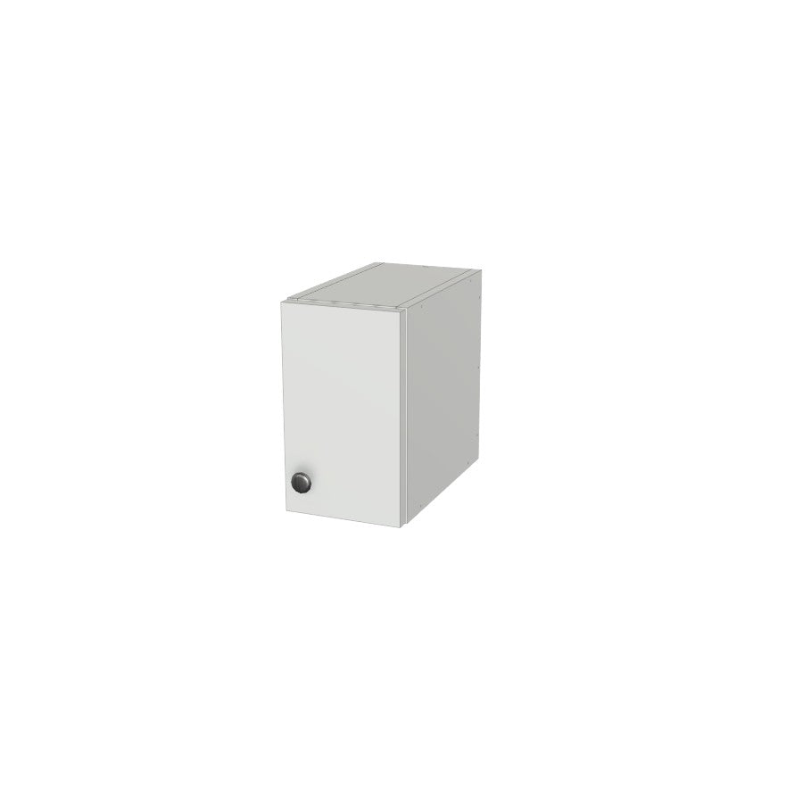 7" Wide x 12" High Wall Cabinet - (White Melamine Boxes - Flat Panel Doors)