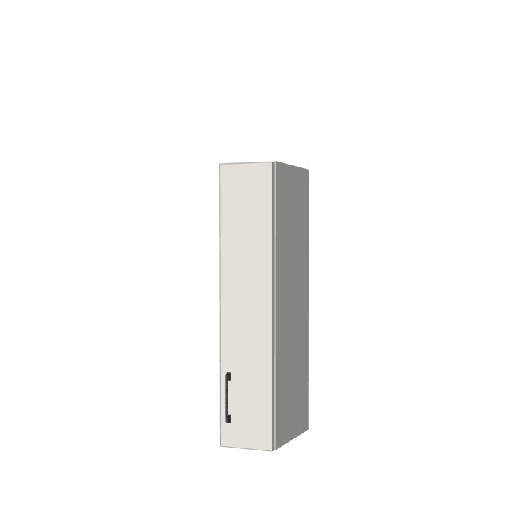 7" Wide x 34" High Wall Cabinet - (White Melamine Boxes - Flat Panel Doors)