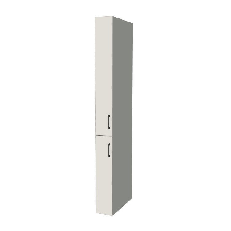 8" Wide Tall Pantry Cabinet - (White Melamine Boxes - Flat Panel Doors) 24 D