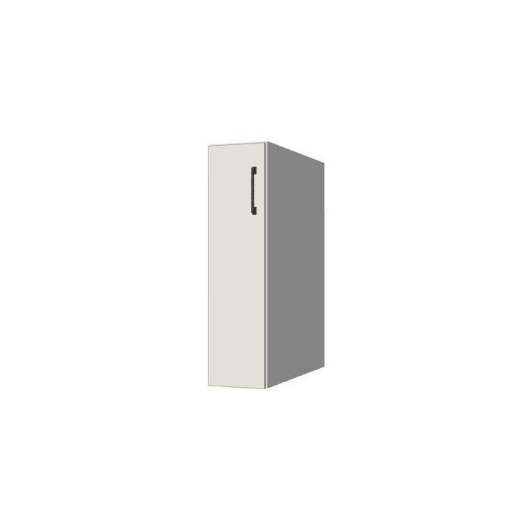 8" Wide Base Cabinet - (White Melamine Boxes - Flat Panel Doors)