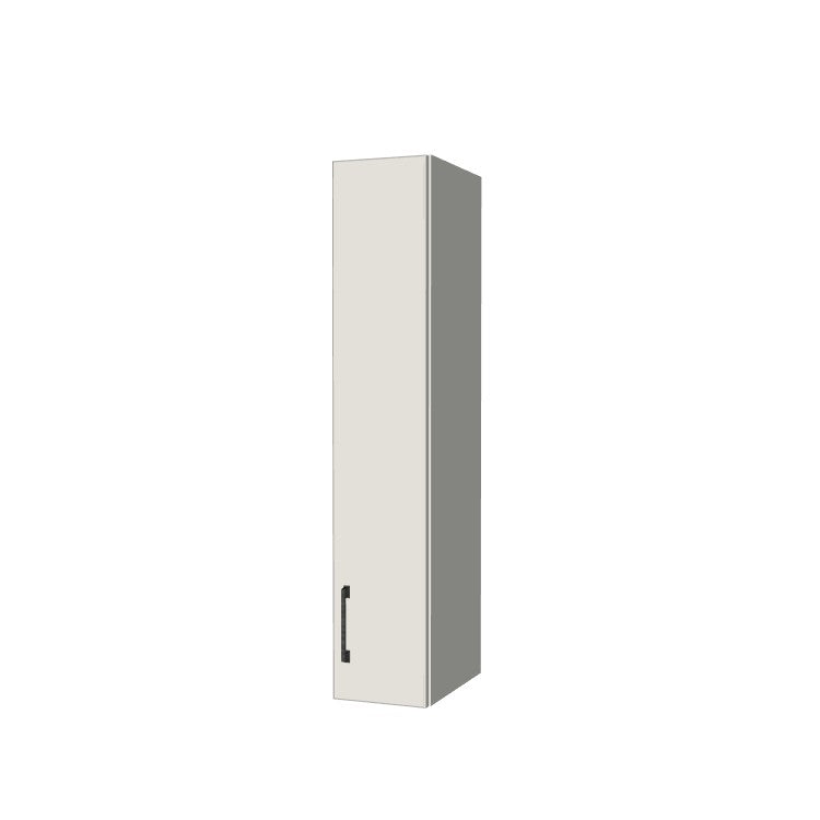 8" Wide x 42" High Wall Cabinet - (White Melamine Boxes - Flat Panel Doors)