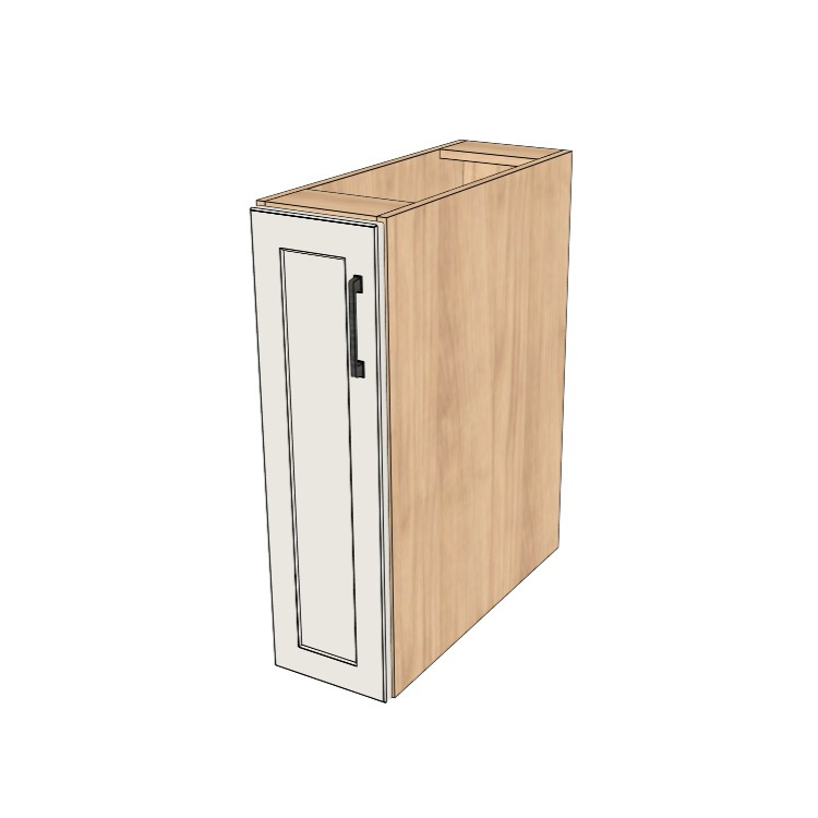 9" Wide Base Cabinet - (Hardrock Maple Melamine Boxes - Painted Doors)