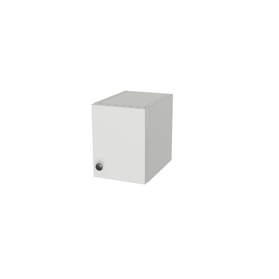 9" Wide x 12" High Wall Cabinet - (White Melamine Boxes - Flat Panel Doors)