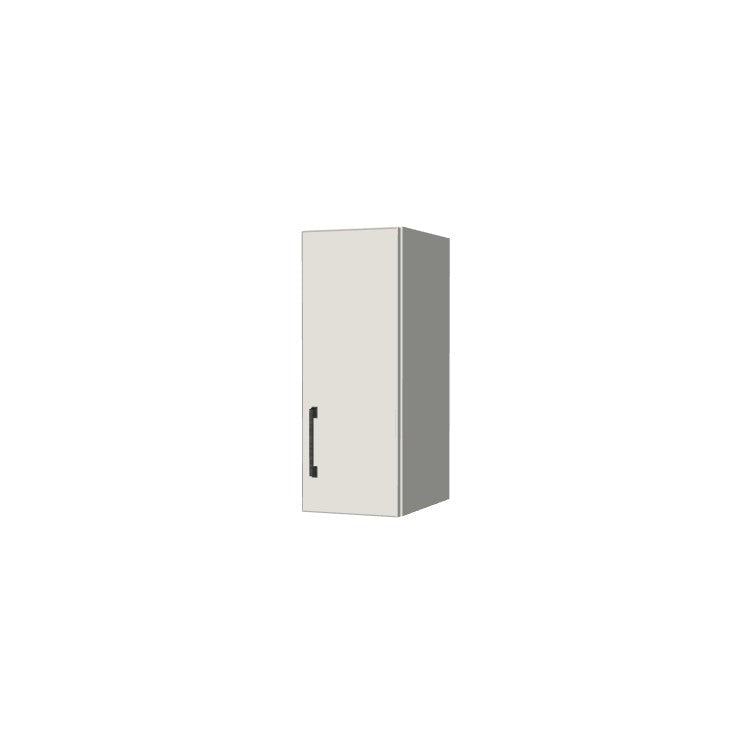 9" Wide x 24" High Wall Cabinet - (White Melamine Boxes - Flat Panel Doors)