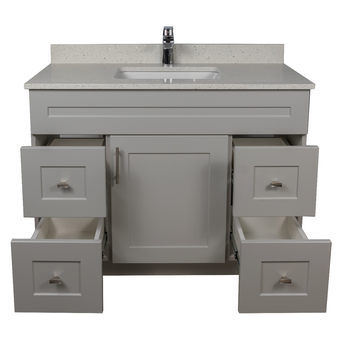 42" MDF - Both Side Draw - Light Grey - Shaker Doors - Softclose Hardware