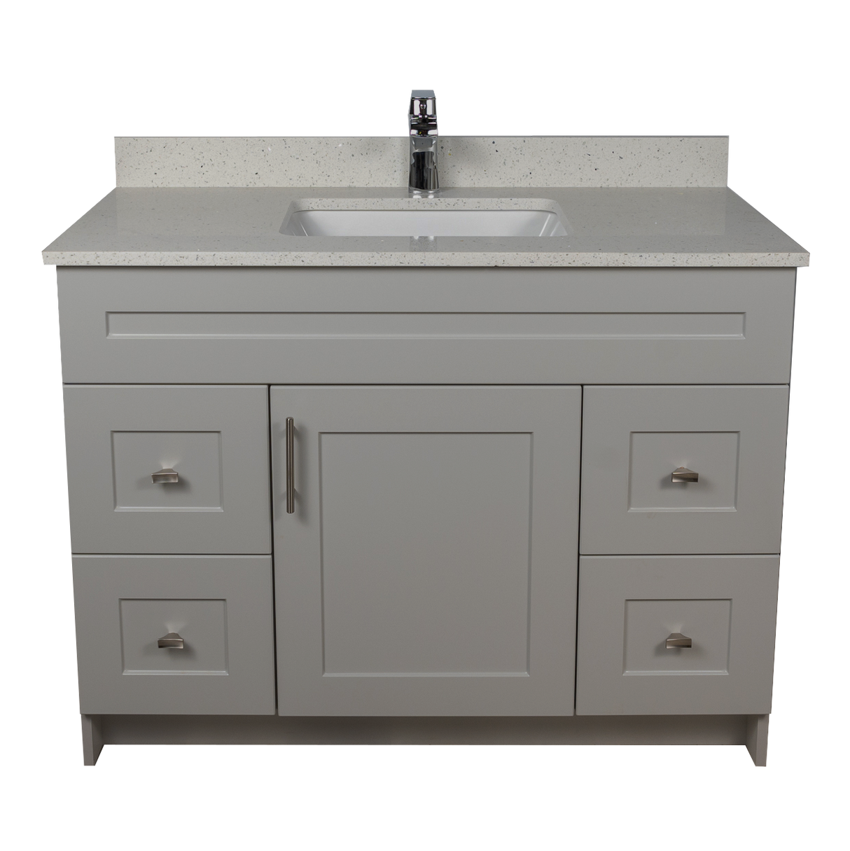 42" MDF - Both Side Draw - Light Grey - Shaker Doors - Softclose Hardware
